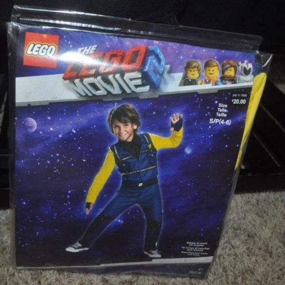 Lego Movie Rex Halloween Costume 4/6 Jumpsuit & Flail Weapon 5 Pc Boys - Picture 5 of 7